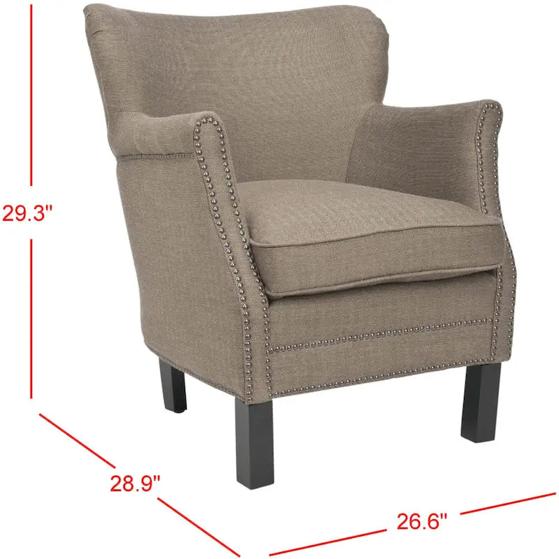 SAFAVIEH Corie Brown Club Chair - 26.6 x 28.9 x 29.3 - 27Wx29Dx29H