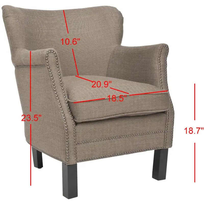 SAFAVIEH Corie Brown Club Chair - 26.6 x 28.9 x 29.3 - 27Wx29Dx29H
