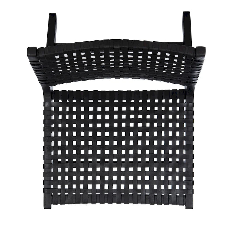 SAFAVIEH Theodora Leather Woven Accent Chair - 25.2 W x 31.5 L x 26.8 H - 25Wx31Dx27H