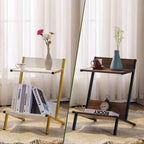 Ivinta Small End Table with Storage, Modern Simplistic Side Table
