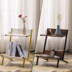 Ivinta Small End Table with Storage, Modern Simplistic Side Table