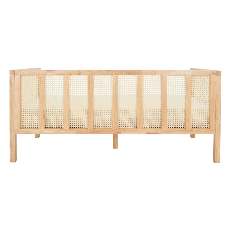 SAFAVIEH Mandie Rattan Sofa - 29 W x 62 D x 30 H - 29Wx62Dx29H