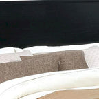 Wooden California King Size Bed with Panel Headboard, Black