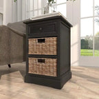 Dana Point 3-drawer Storage Wood Side Table Nightstand