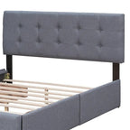 Merax Queen Upholstered Platform Bed with 4 Drawers
