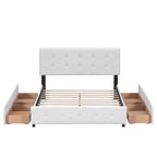 Merax Queen Upholstered Platform Bed with 4 Drawers