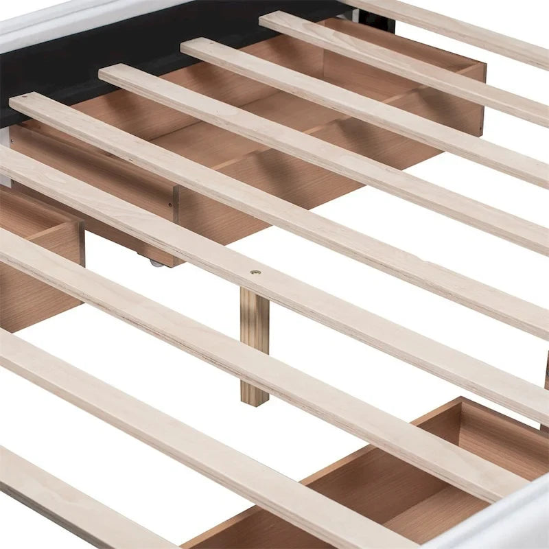 Merax Queen Upholstered Platform Bed with 4 Drawers