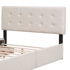 Merax Queen Upholstered Platform Bed with 4 Drawers