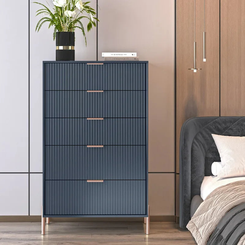 Modern 30 5-Drawer Chest with Metal Handles