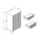 Modern 30 5-Drawer Chest with Metal Handles