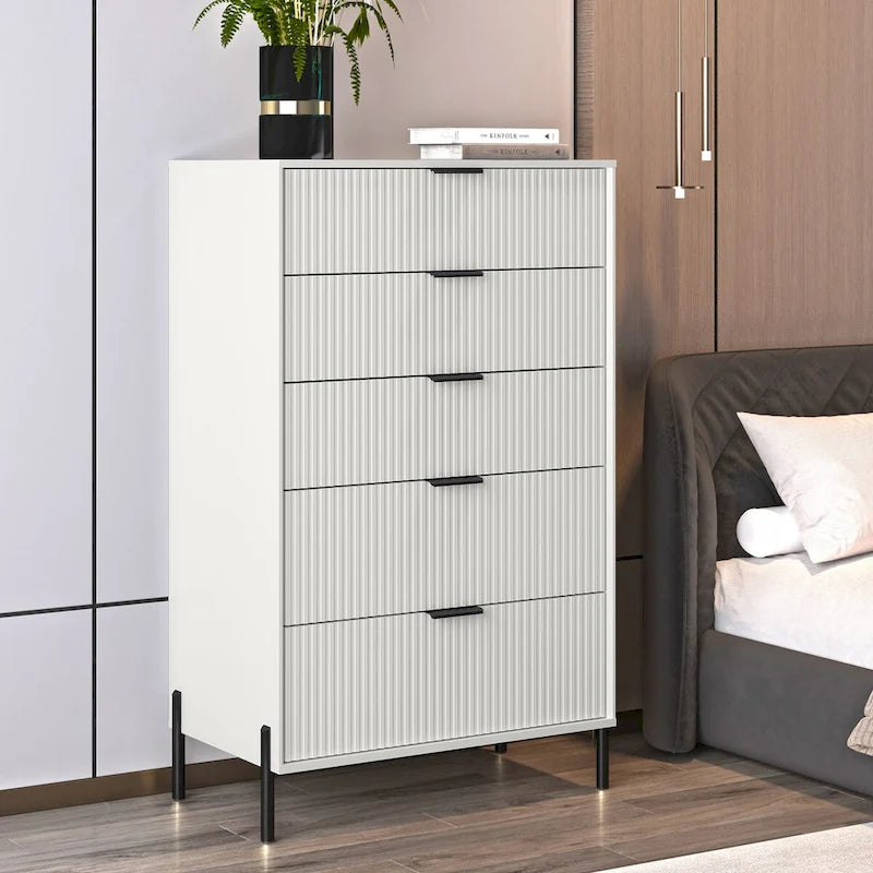 Modern 30 5-Drawer Chest with Metal Handles