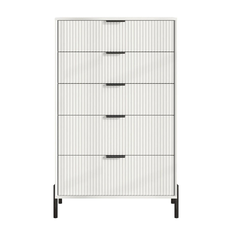 Modern 30 5-Drawer Chest with Metal Handles