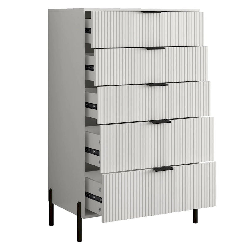 Modern 30 5-Drawer Chest with Metal Handles