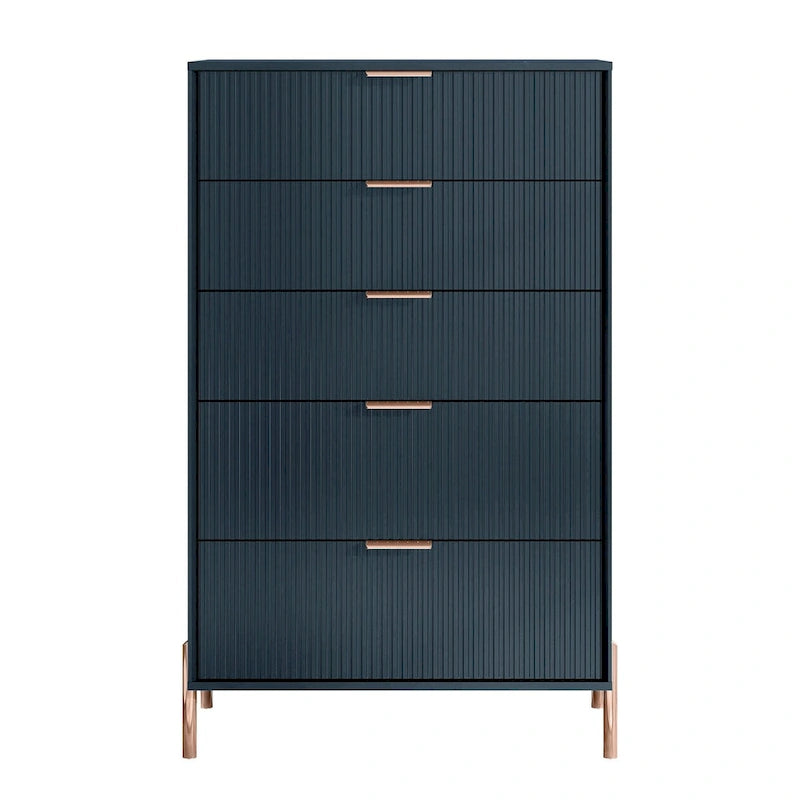 Modern 30 5-Drawer Chest with Metal Handles