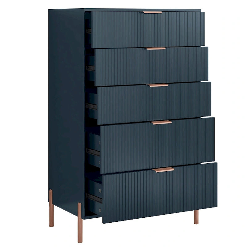 Modern 30 5-Drawer Chest with Metal Handles