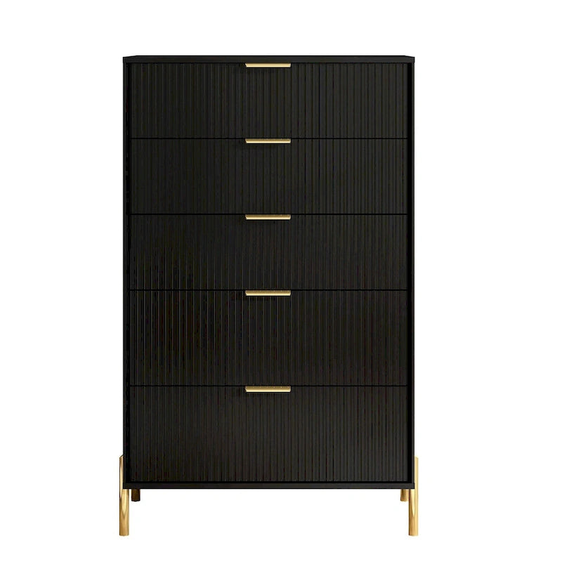 Modern 30 5-Drawer Chest with Metal Handles