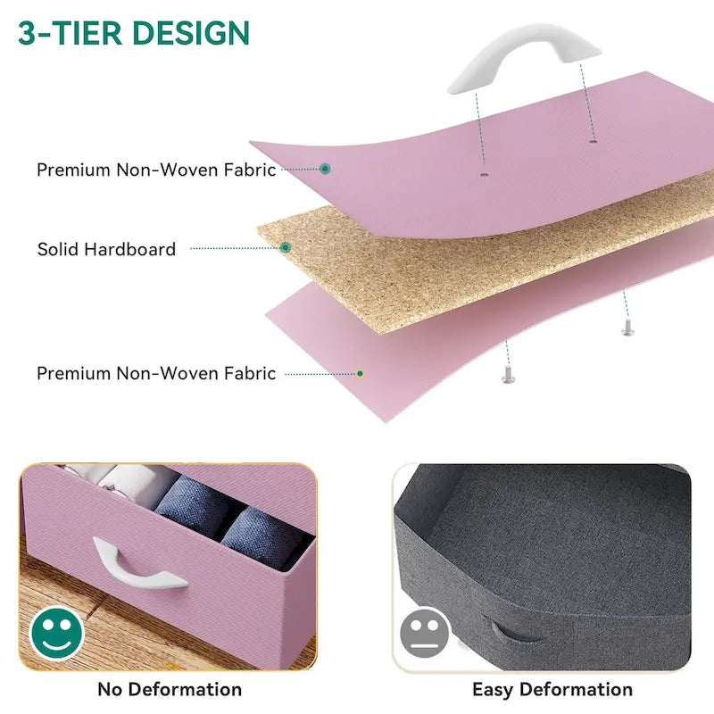 Moasis 16-drawer Dresser Chest with Metal Frame, Wood Tabletop