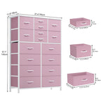 Moasis 16-drawer Dresser Chest with Metal Frame, Wood Tabletop