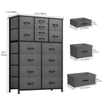 Moasis 16-drawer Dresser Chest with Metal Frame, Wood Tabletop