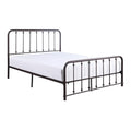 Ken King Size Metal Bed, Ball Accents on Vertical Slats, Antique Bronze