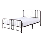 Ken King Size Metal Bed, Ball Accents on Vertical Slats, Antique Bronze