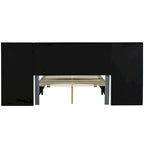 Full Size Upholstered Platform Bed with Big Headboard