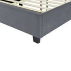 Full Size Upholstered Platform Bed with Big Headboard