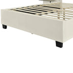 Full Size Upholstered Platform Bed with Big Headboard