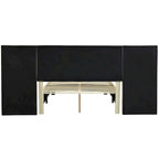 Full Size Upholstered Platform Bed with Big Headboard