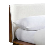 Furniture of America Beau Midcentury Boucle Wingback Low Profile Platform Bed