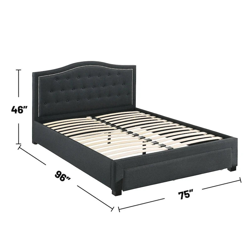 Fully Upholstered California King Bed with1 Underbed Drawer