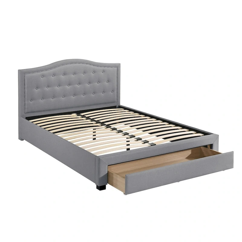 Fully Upholstered California King Bed with1 Underbed Drawer