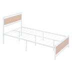 Roomfitters Twin Size Platform Bed, Metal and Wood Bed Frame with Headboard and Footboard