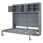 Queen Size Murphy Bed Wall Bed with Top Cabinets