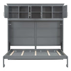 Queen Size Murphy Bed Wall Bed with Top Cabinets