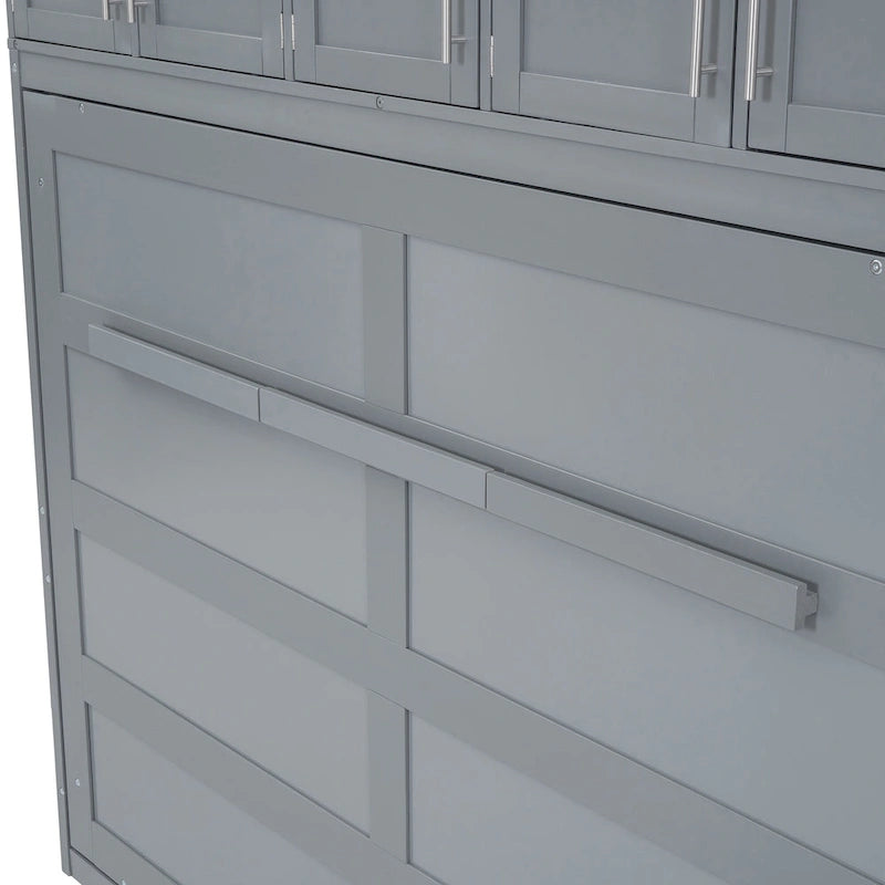 Queen Size Murphy Bed Wall Bed with Top Cabinets