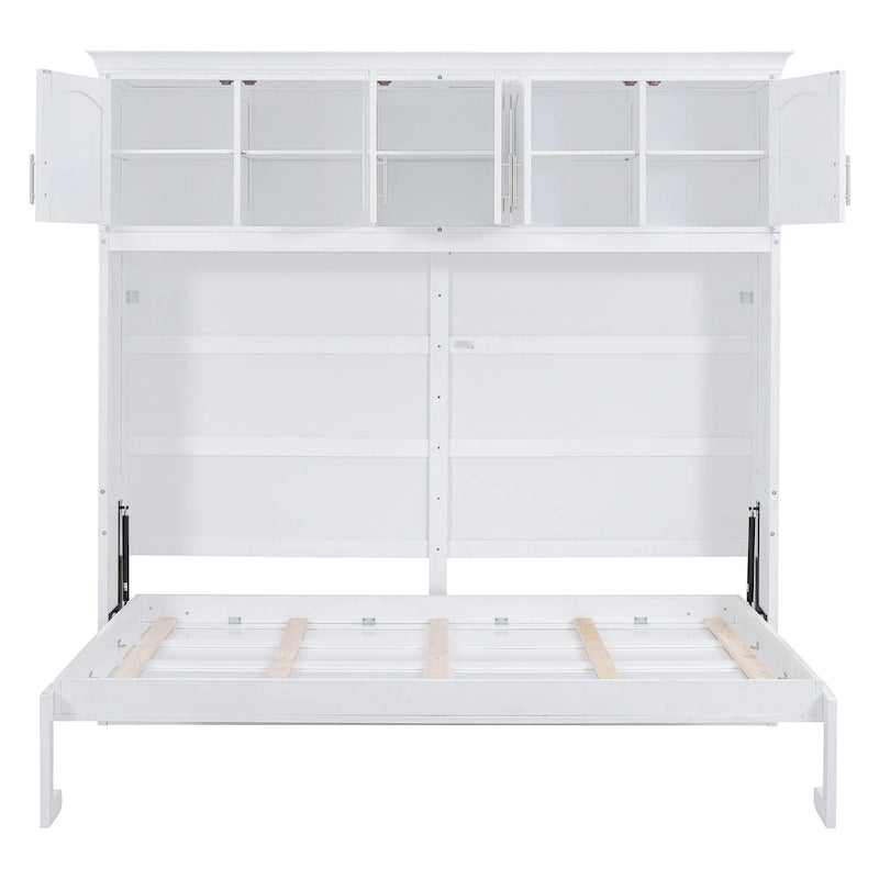 Queen Size Murphy Bed Wall Bed with Top Cabinets