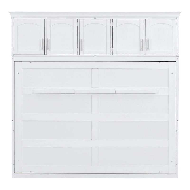 Queen Size Murphy Bed Wall Bed with Top Cabinets