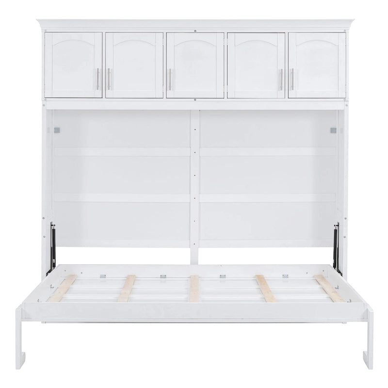 Queen Size Murphy Bed Wall Bed with Top Cabinets