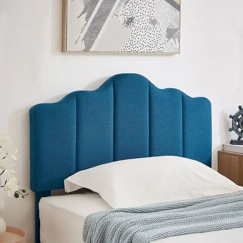 Javlergo Upholstered Platform Bed Frame with Adjustable Headboard, Wood Slat Support and Noise-Free, No Box Spring Needed