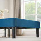 Javlergo Upholstered Platform Bed Frame with Adjustable Headboard, Wood Slat Support and Noise-Free, No Box Spring Needed