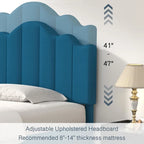 Javlergo Upholstered Platform Bed Frame with Adjustable Headboard, Wood Slat Support and Noise-Free, No Box Spring Needed