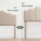 Javlergo Upholstered Platform Bed Frame with Adjustable Headboard, Wood Slat Support and Noise-Free, No Box Spring Needed