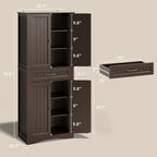 71Kitchen Pantry Storage Cabinet, Storage Cabinet Buffet, Freestanding Kitchen Storage Cabinet with 4 Adjustable Shelves