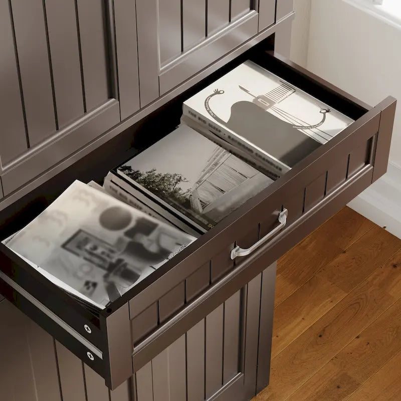 71Kitchen Pantry Storage Cabinet, Storage Cabinet Buffet, Freestanding Kitchen Storage Cabinet with 4 Adjustable Shelves