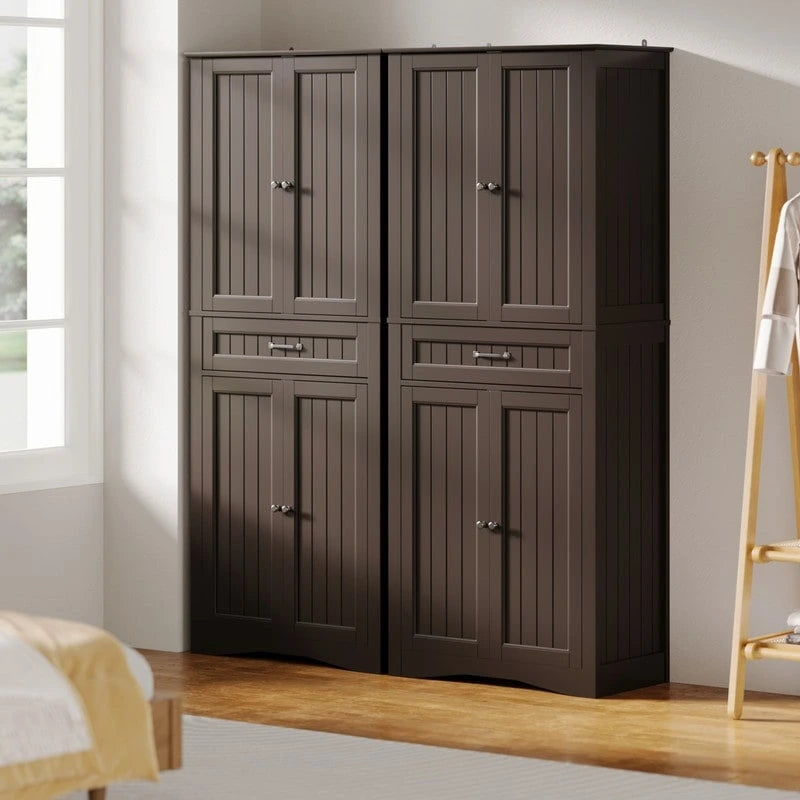 71Kitchen Pantry Storage Cabinet, Storage Cabinet Buffet, Freestanding Kitchen Storage Cabinet with 4 Adjustable Shelves