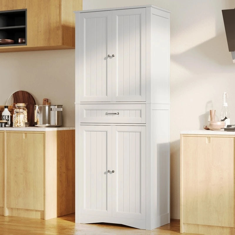 71Kitchen Pantry Storage Cabinet, Storage Cabinet Buffet, Freestanding Kitchen Storage Cabinet with 4 Adjustable Shelves