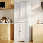 71Kitchen Pantry Storage Cabinet, Storage Cabinet Buffet, Freestanding Kitchen Storage Cabinet with 4 Adjustable Shelves