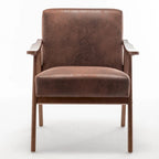 Extra-Thick Backrest Accent Chair with Solid Wood Frame