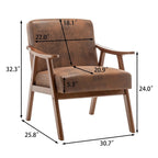 Extra-Thick Backrest Accent Chair with Solid Wood Frame